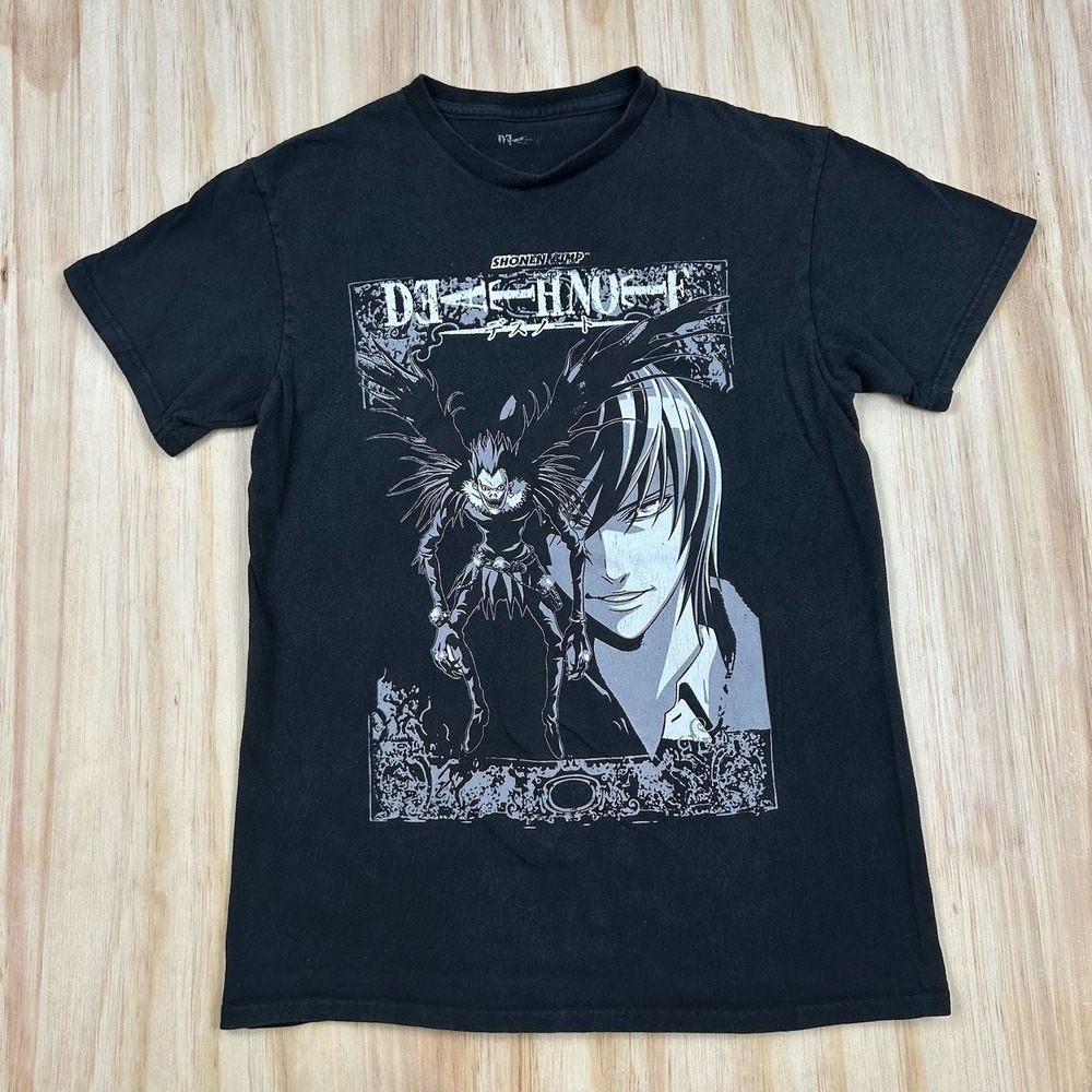 Vintage Y2K Death Note T-Shirt Size XS Black Anime Graphic Shonen Jump Logo